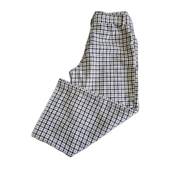 H&M Houndstooth Wide Leg Paperbag Pants Womens Size 10 Belted Crop Trendy - Picture 10 of 12